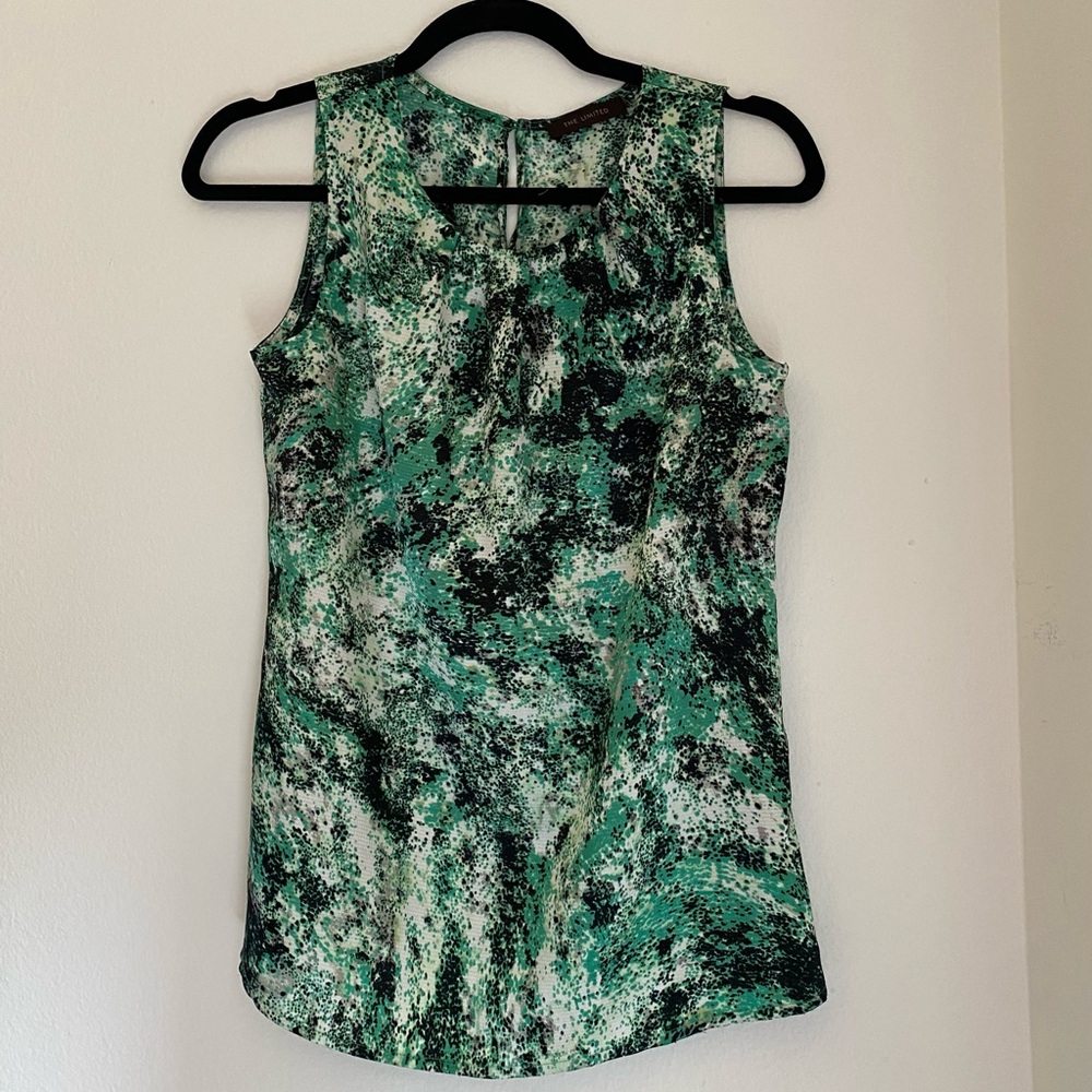The Limited Green and black abstract print sleeveless top in size Small